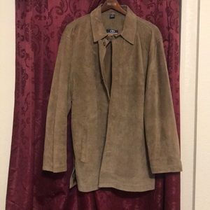 Suede, tan, lined  jacket/shirt